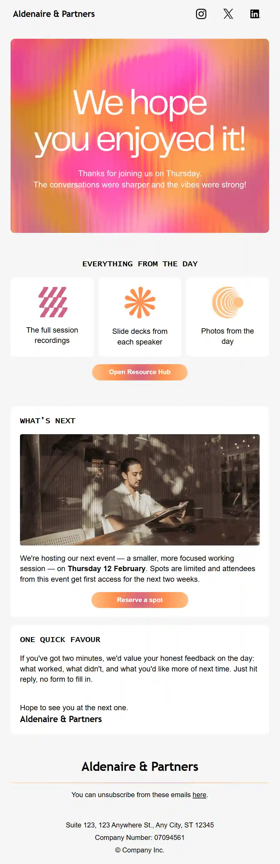 Business Event Feedback Design